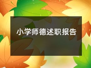 小學(xué)師德述職報告
