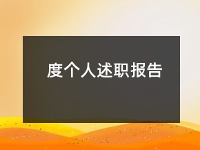 度個人述職報告