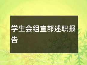 學(xué)生會組宣部述職報告