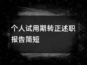 個(gè)人試用期轉(zhuǎn)正述職報(bào)告簡(jiǎn)短
