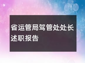 省運(yùn)管局駕管處處長述職報告