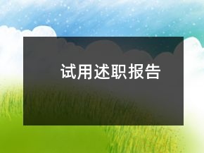 試用述職報(bào)告