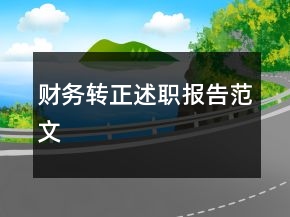 財務(wù)轉(zhuǎn)正述職報告范文