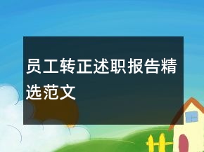 員工轉正述職報告精選范文