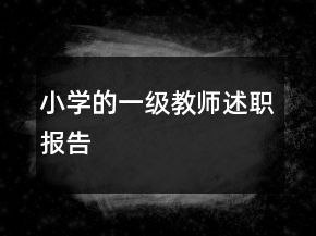 小學的一級教師述職報告
