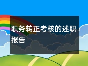 職務(wù)轉(zhuǎn)正考核的述職報告
