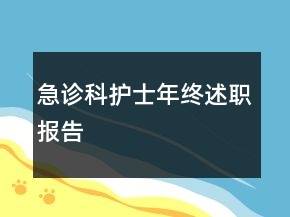 急診科護士年終述職報告