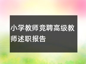 小學(xué)教師競(jìng)聘高級(jí)教師述職報(bào)告