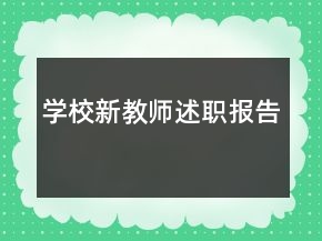 學校新教師述職報告