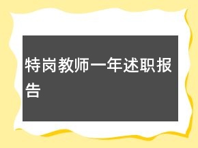 特崗教師一年述職報告