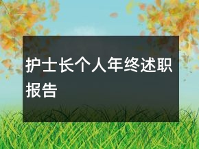 護士長個人年終述職報告