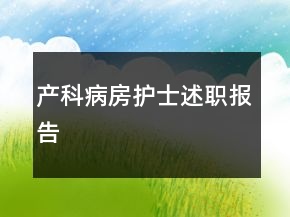產(chǎn)科病房護(hù)士述職報(bào)告