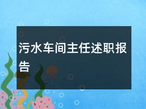 污水車間主任述職報告
