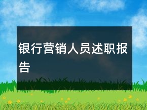 銀行營銷人員述職報告