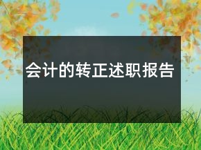 會計的轉(zhuǎn)正述職報告