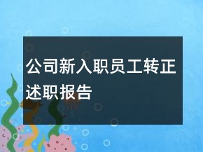 公司新入職員工轉(zhuǎn)正述職報告