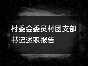 村委會(huì)委員村團(tuán)支部書(shū)記述職報(bào)告