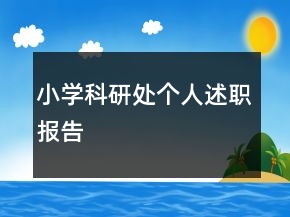 小學(xué)科研處個(gè)人述職報(bào)告