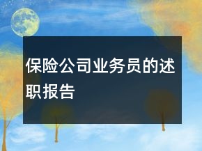 保險公司業(yè)務員的述職報告