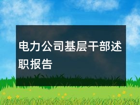 電力公司基層干部述職報告