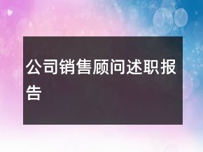 公司銷售顧問述職報告