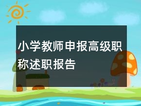 小學(xué)教師申報(bào)高級(jí)職稱(chēng)述職報(bào)告
