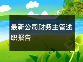 最新公司財務(wù)主管述職報告