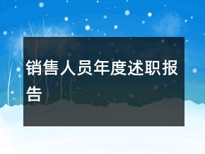 銷售人員年度述職報告