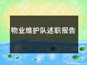 物業(yè)維護(hù)隊述職報告