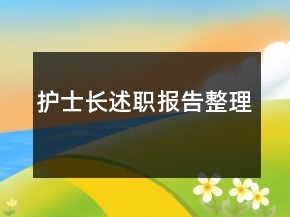 護士長述職報告整理