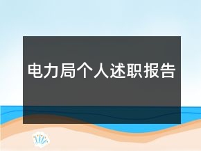 電力局個人述職報告