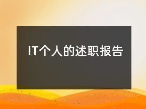 IT個(gè)人的述職報(bào)告