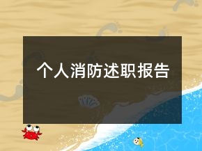個人消防述職報告