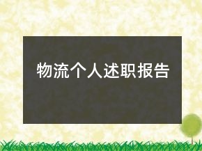 物流個人述職報告