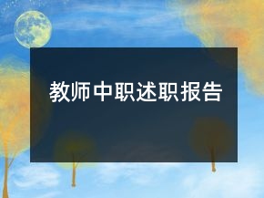教師中職述職報(bào)告