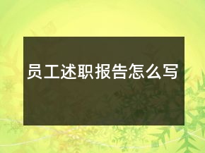 員工述職報告怎么寫
