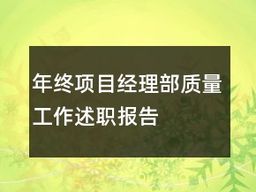 年終項目經理部質量工作述職報告