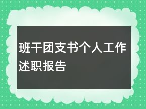 班干團(tuán)支書個人工作述職報告