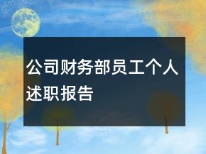 公司財務部員工個人述職報告