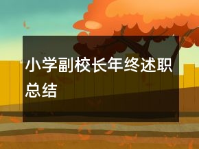 小學(xué)副校長(zhǎng)年終述職總結(jié)