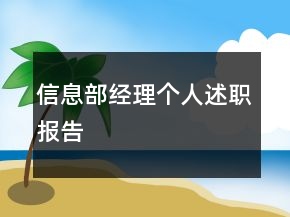 信息部經(jīng)理個人述職報告