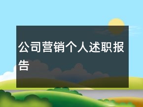 公司營銷個人述職報告