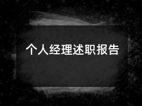 個人經理述職報告