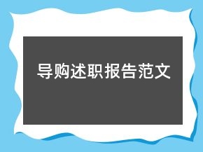 導(dǎo)購(gòu)述職報(bào)告范文
