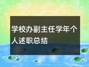 學(xué)校辦副主任學(xué)年個(gè)人述職總結(jié)
