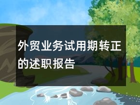 外貿業(yè)務試用期轉正的述職報告