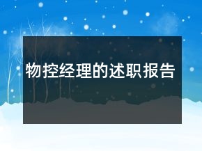 物控經(jīng)理的述職報(bào)告