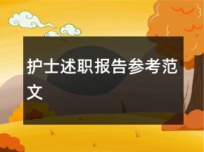 護士述職報告參考范文