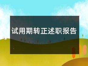 試用期轉(zhuǎn)正述職報告