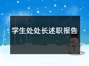 學生處處長述職報告